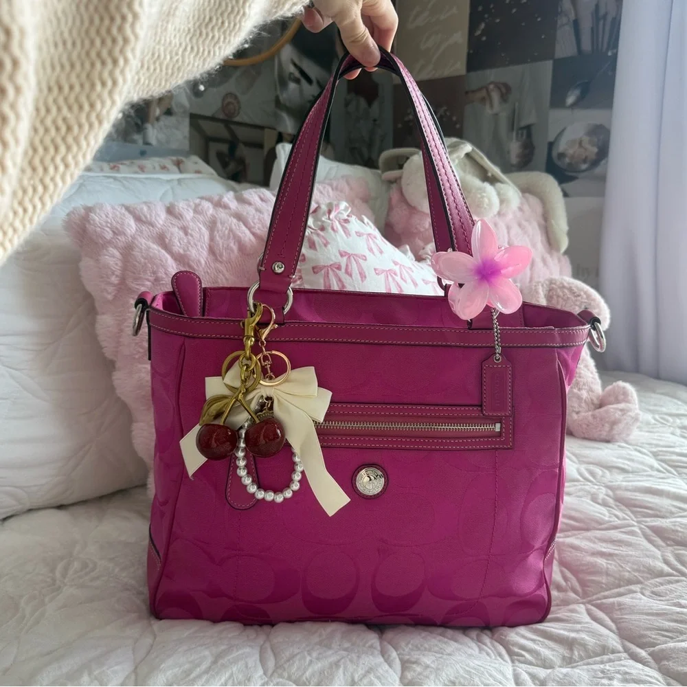 Y2K Coach‎ Hot pink monogram tote bag